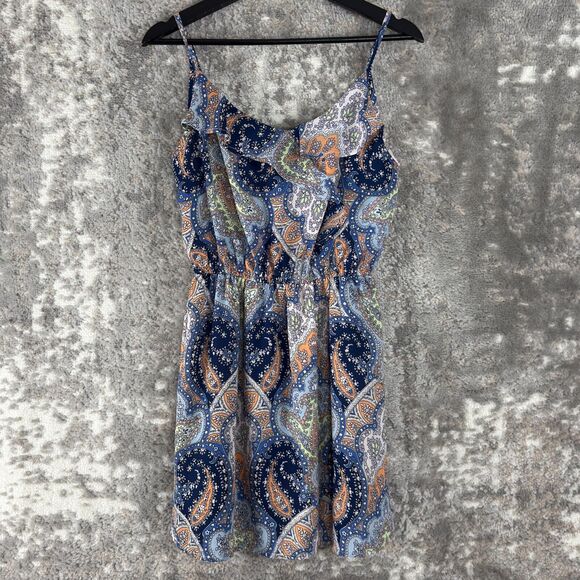 Cotton On Size S Paisley Sleeveless Mini Sun Dress Multi Colored Pullover Straps - Picture 1 of 8